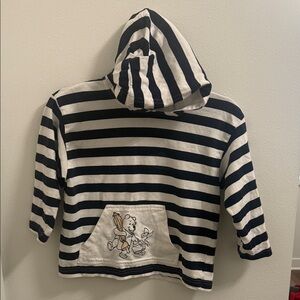 Disney Black and White Striped crop Hoodie